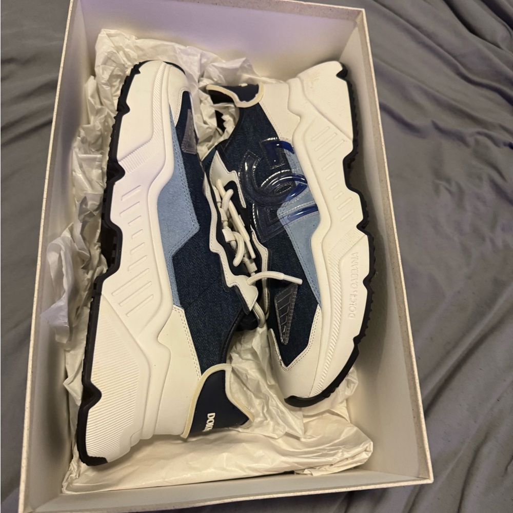 Dolce & Gabbana Blue and White Sneakers